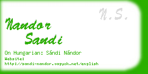 nandor sandi business card