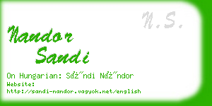 nandor sandi business card